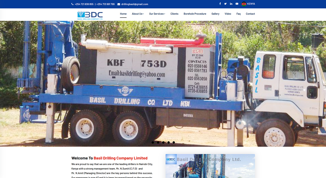 Basil Drilling website screenshot
