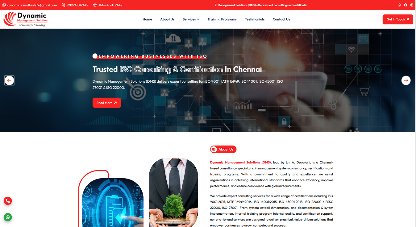 Dynamic Management Solutions website screenshot