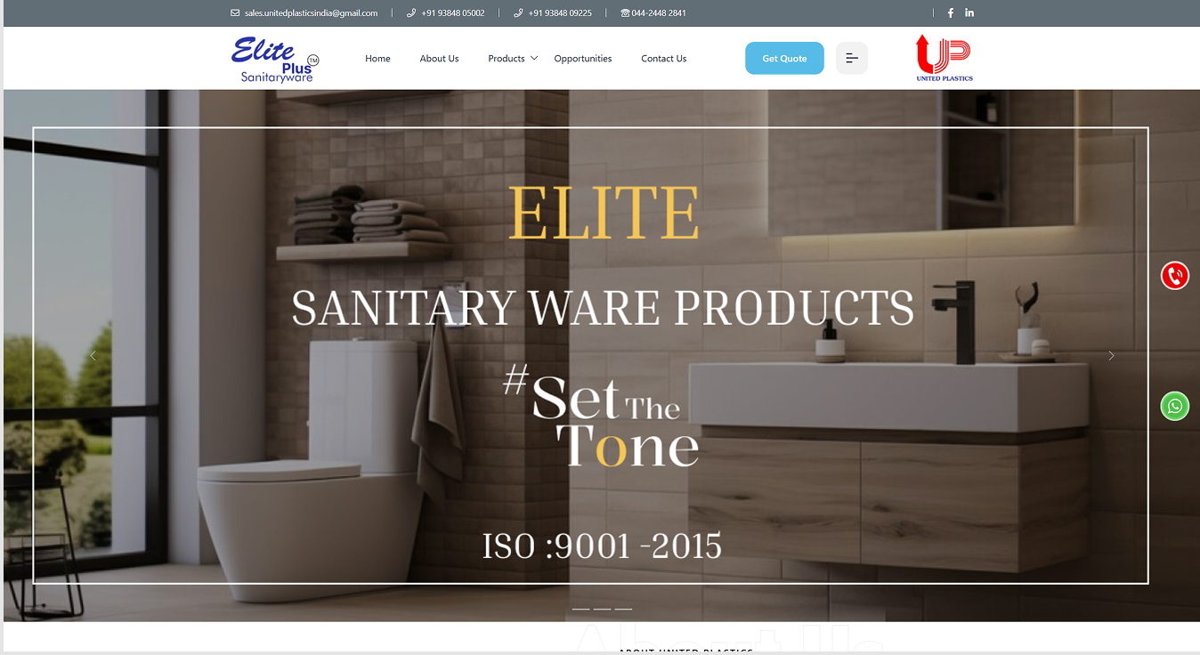 United Plastics India website screenshot