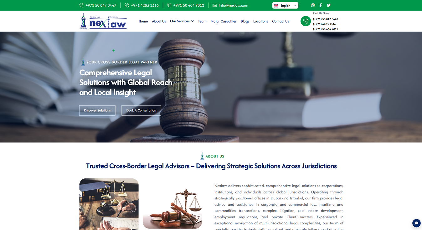 NexLaw website screenshot