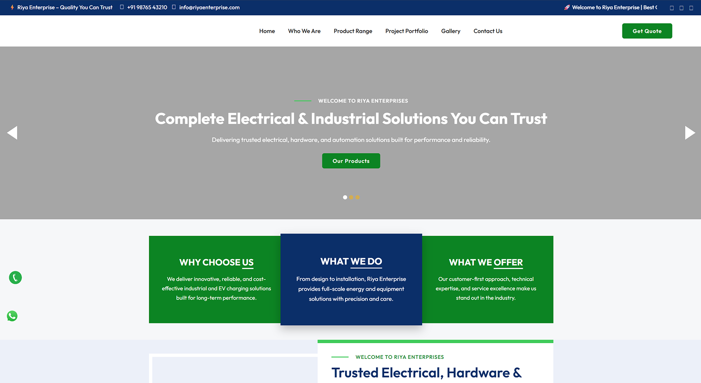 Riya Enterprise website screenshot