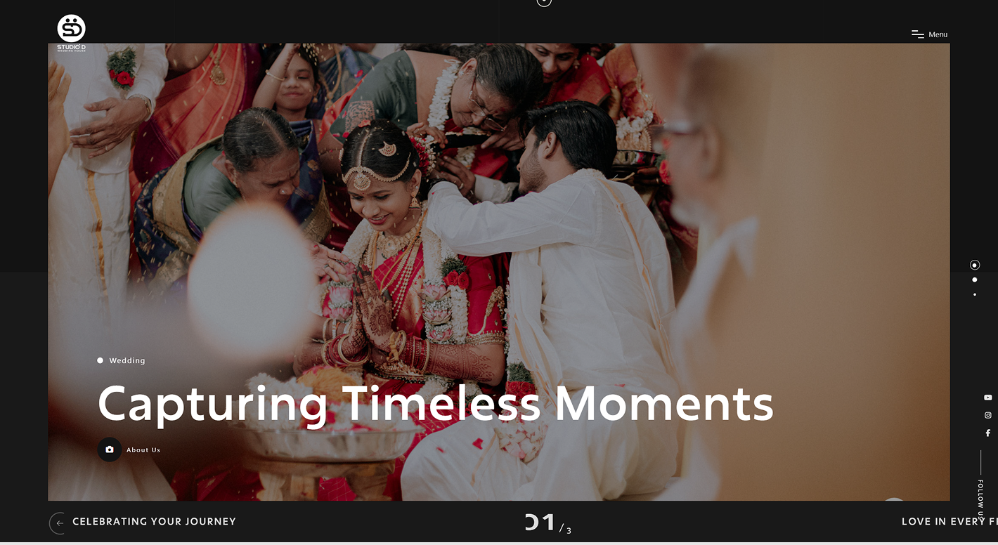 Studio D Wedding House website screenshot