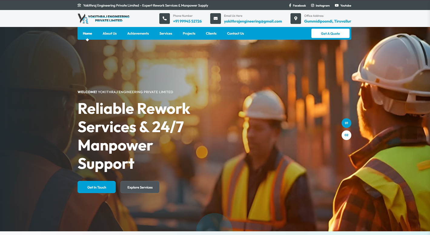 Yadhoomm Infra website screenshot